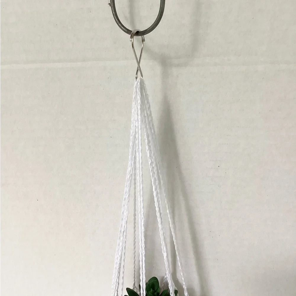 Plant Hanger Mini Hand Crafted White Terrarium Necessity Boho Dorm Botanical - Picture 10 of 15